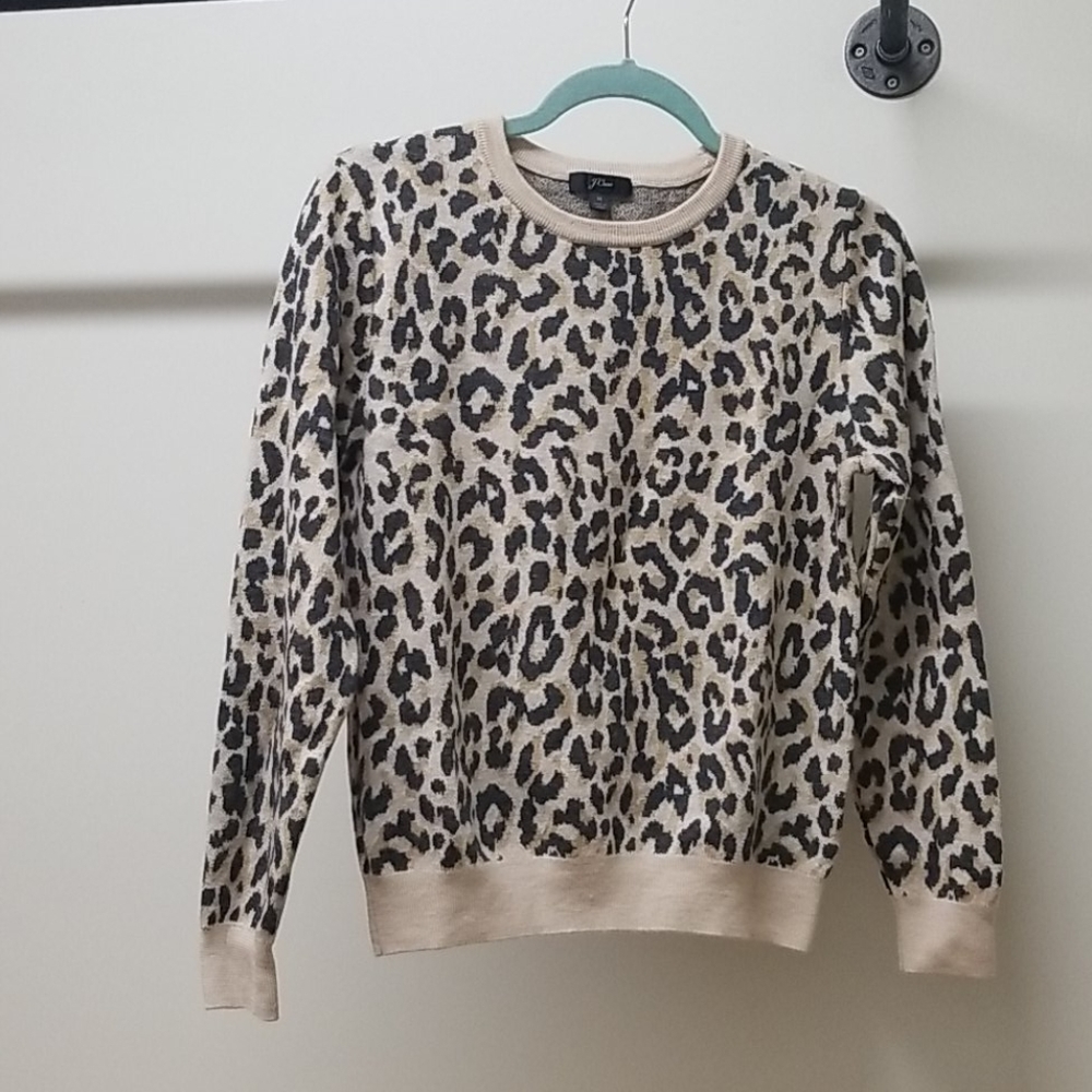 J.Crew Merino Sweatshirt in Leopard